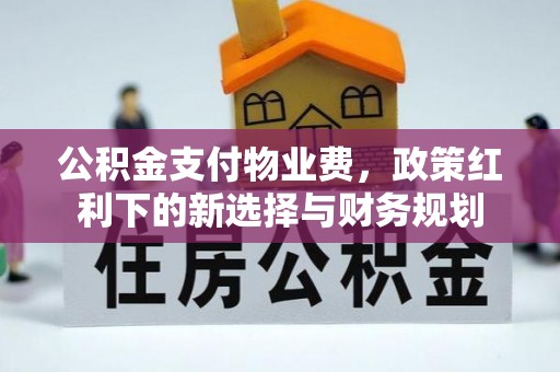 杨浦公积金支付物业费，政策红利下的新选择与财务规划