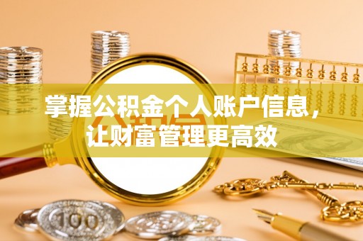 杨浦掌握公积金个人账户信息，让财富管理更高效